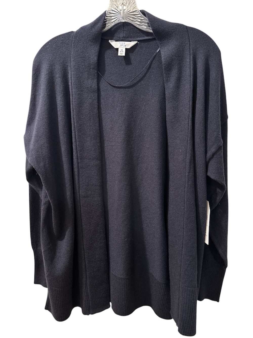 Time and Tru Open Front Cardigan Sweater with Long Sleeves, Lightweight, Size XS - Picture 5 of 13